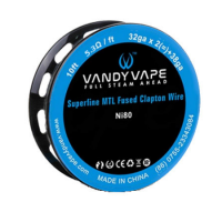 Vandy Vape Superfine MTL Ni80 Fused Clapton Vape Wire 32GA*2+38GA